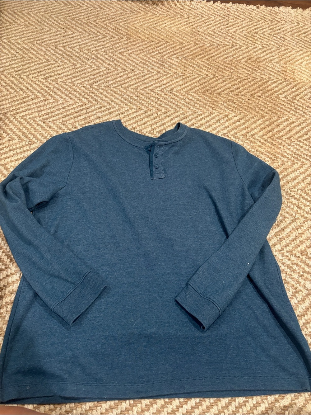 GAP Blue Heathered Henley Tee